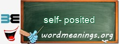 WordMeaning blackboard for self-posited